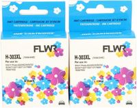 FLWR Multipack inktcartridges voor HP 303XL - Zwart en Kleur - Huismerk - 2x XL Cartridges