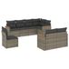 VidaXL Loungeset met kussens, poly rattan, grijs