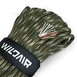 Survival Paracord Parachute Fire Cord Survival Touwen 4-in-1 5/32 inch diameter VS militair type III met geïntegreerde vislijn, vuurstarter tondel (Forest Camo)