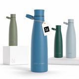 LARS NYSØM Nåde Roestvrijstalen drinkfles 750ml - BPA-vrije geïsoleerde waterfles 0,75 Liter (Calypso Blue)