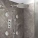Hudson Reed Ensemble de douche moderne avec mitigeur de douche thermostatique à 3 voies avec pomme de douche murale, douchette et douches latérales Moderne - Chrome