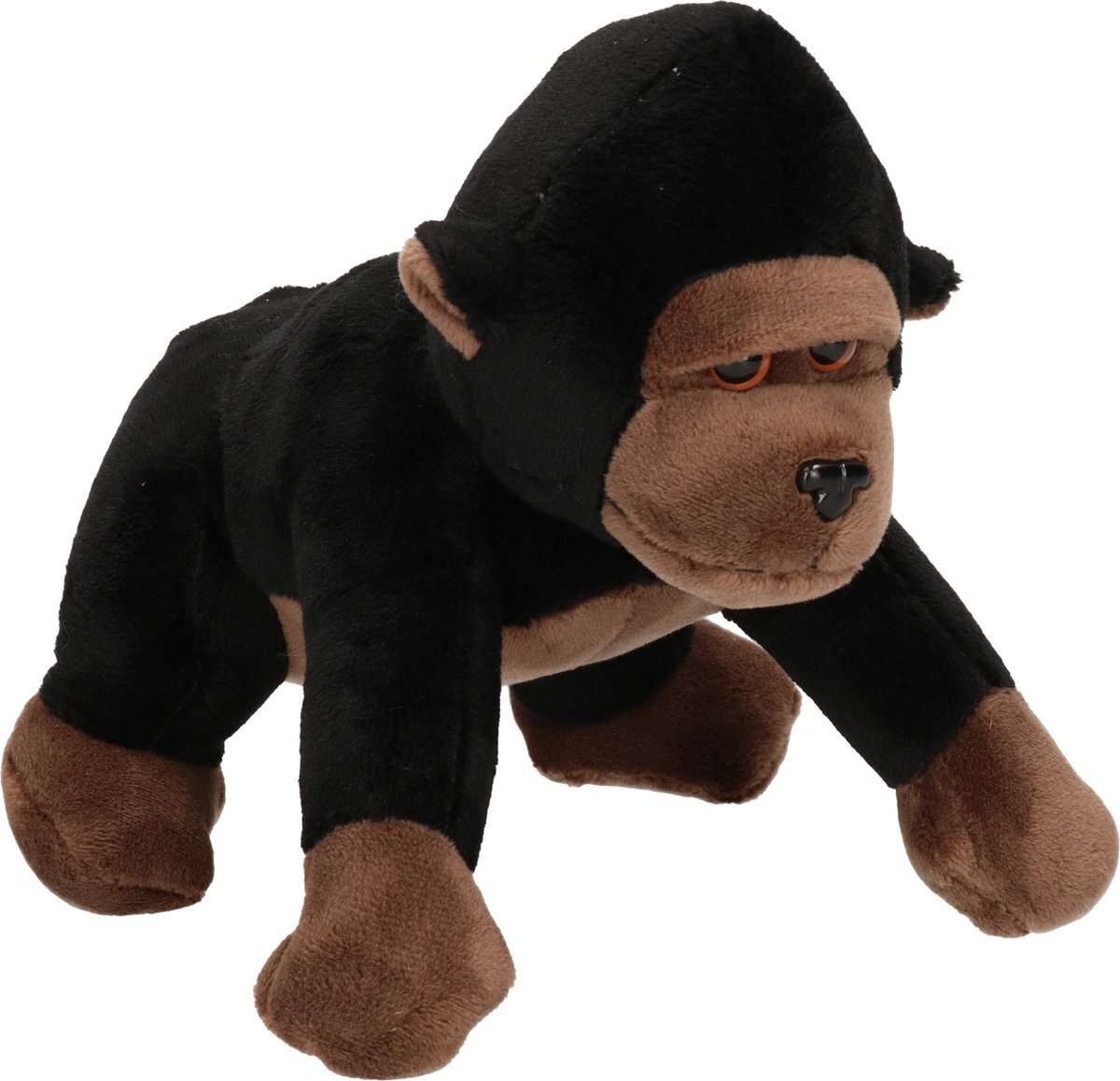 Nature Planet Pluche knuffel dieren gorilla aap van 16 cm - Speelgoed apen knuffels - Cadeau voor jongens/meisjes