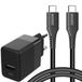 Accezz Wall Charger 20W + USB-C kabel - 1 meter - Zwart
