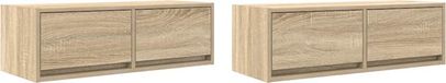 vidaXL Meuble TV, 2 pièces, chêne Sonoma, 80 x 31 x 25,5 cm, bois d'ingénierie