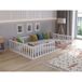 Lit Au Sol Montessori En Bois Blanc 140x200 cm, Lit Enfant Pour Filles et Garçons