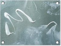 Poster de jardin - Peinture - Peinture acrylique - Bleu - Blanc - 40x30 cm - Jardin - Clôture - Décoration - Toile de jardin - Plastique