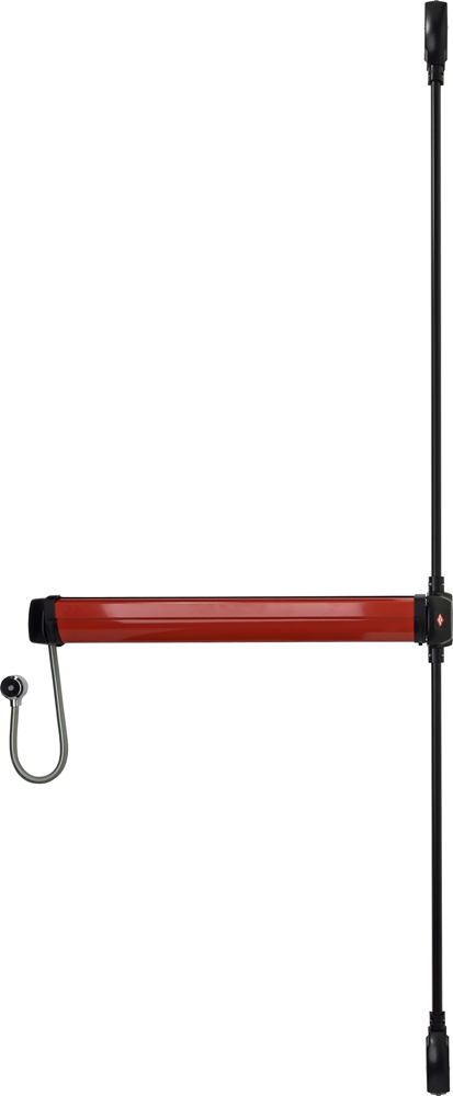 JPM JPM FC-EX-20 JPM Elektromechanische paniekbalk Fluid Control - Uitgang | type: C | 2 punts: boven en onder | kleur: zwart met rode balk | lengte: 835