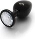 Shots - Ouch! OU809GUN - Round Gem Butt Plug - Medium - Gunmetal / Diamond