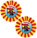 Faram Party Grote decoratie versiering waaier - Set van 2x stuks - Spanje - Dia 60 cm - Feestartikelen - papier - Spaanse avond versiering