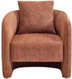 Vente-unique Fauteuil van gemêleerde terracotta stof LANITO