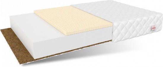 Viking Choice Peutermatras - 160x70x11 cm - Koudschuim - Kokosvezel - Latex - Wit