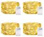 Guirlande lumineuse LED, 5 mètres de long, 4 pièces, avec minuterie, protection IP65, lumière blanc chaud
