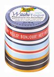 folia 26445 Washi Tape, Stripes Classic, plakband van rijstpapier, set van 3