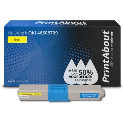 PrintAbout Huismerk OKI 46508709 Toner Geel
