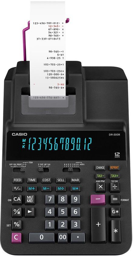 Casio Bureaurekenmachine met printer Zwart
