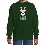 Bellatio Decorations kersttrui/sweater voor kinderen - team Rudolf - groen - Kerstdiner 152/164