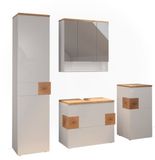 Vicco Badkamermeubelset Eden, Wit Hoogglans, 4-delig