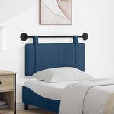 vidaXL Hangend hoofdbord blauw stof