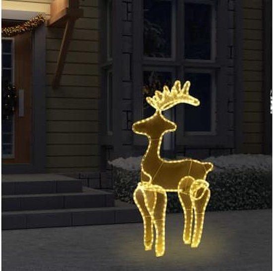 vidaXL Kerstversiering rendier met mesh 306 LED's 60x24x89 cm