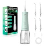 BarberBoss Monddouche, Draadloze Elektrische Waterflosser, 5 Drukstanden, IPX8 Waterdicht, Draagbare Monddouche voor Tandvleesverzorging (Pastelgroen)