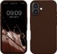 kwmobile telefoonhoesje geschikt voor Apple iPhone 16 - Hoesje met siliconen coating - Smartphone case in chocoladebruin