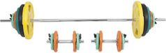 Gorilla Sports Halterset 100 kg - Halters met Gewichten - Gripper Gietijzer - Rubber Coating - Veersluiting - 30 mm