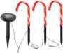 Panneau solaire LED canne de Noël Set, 3 pièces, IP33, Usage extérieur