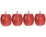 MARGOT Douceur Boule Set van 4 bedpoten, hout, kersenkleur, hoogte 9,5 cm
