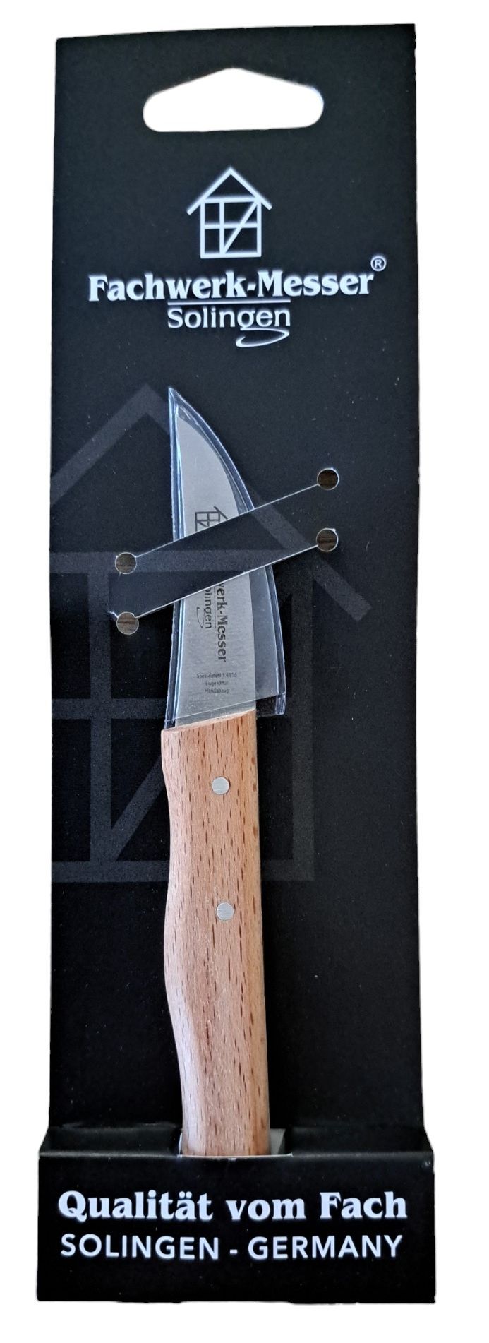 Diggers Keukenmes | 15,5 cm | Houten Handvat | Gebogen | RVS - DIG548