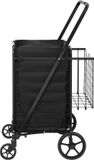 Vevor Shopping Trolley Opvouwbaar 150,5 kg Zwart Staal