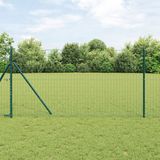 vidaXL Euro hek 1,2 x 25 m pvc-gecoat ijzer groen