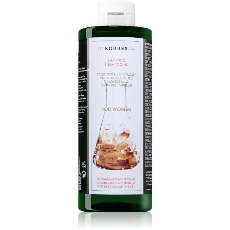 KORRES Cystine & Glycoproteins Anti-haaruitval shampoo voor dames, parabenen en siliconenvrij, 400 ml
