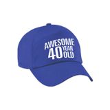 Bellatio Decorations Awesome 40 year old - 40 jaar - blauw - volwassenen - baseball cap - Leeftijd