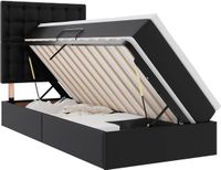 vidaXL Opbergbed met hoofdeinde, zwart, 100 x 200 cm, kunstleer