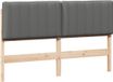 vidaXL Gestoffeerd hoofdbord Bruin en Lichtgrijs 150 cm