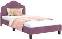 vidaXL Kinderbedframe met hoofdbord Paars 90 x 190 cm Fluweel