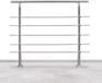 Garde-corps en acier 180 cm avec 5 barreaux horizontaux, acier inoxydable argenté
