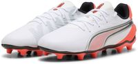 Puma King Match FG/AG Voetbalschoenen Junior Wit - Oranje - Zwart