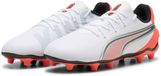 Puma King Match FG/AG Voetbalschoenen Junior Wit - Oranje - Zwart