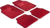 WALSER Rubbermatten, universele auto mat metallic, vloermatten complete set traanplaat, beschermmat rood, op maat gesneden vuilvangmat 28021