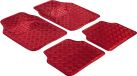 WALSER Rubbermatten, universele auto mat metallic, vloermatten complete set traanplaat, beschermmat rood, op maat gesneden vuilvangmat 28021