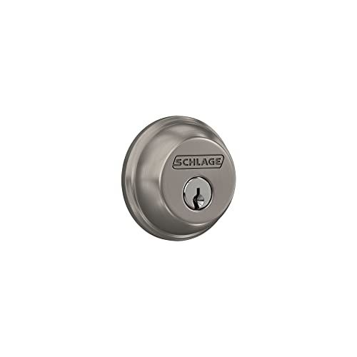 SCHLAGE B60N619 Deadbolt - Satijn Nikkel - Regular