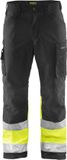 Blåkläder Softshell werkbroek High Vis 1562-2517 - Zwart/High Vis Geel - Maat 62