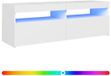 vidaXL TV-Lowboard mit LED-Beleuchtung, Weiß, 120x35x40 cm