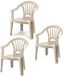 Trendoz Chaise d'enfant - 3x - plastique - beige - 35 x 28 x 50 cm - jardin/camping/chambre à coucher