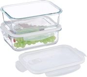 Merkloos Relaxdays vershoudbakjes met deksel - set van 2 - 1520 ml - glas - luchtdicht