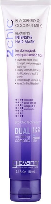 Giovanni Cosmetics 2chic - Repairing intensive Hair Mask with Blackberry & Coconut Milk 150 ml