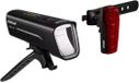 OSRAM RACE 80 SET Jeu de lumières de vélo LED fonctionne sur batterie Noir