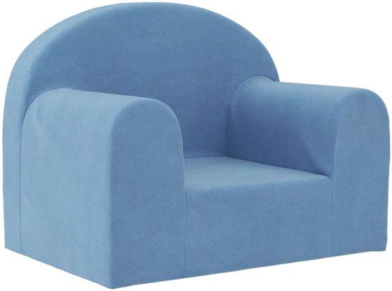 vidaXL Kinderbank - zacht - pluche - blauw