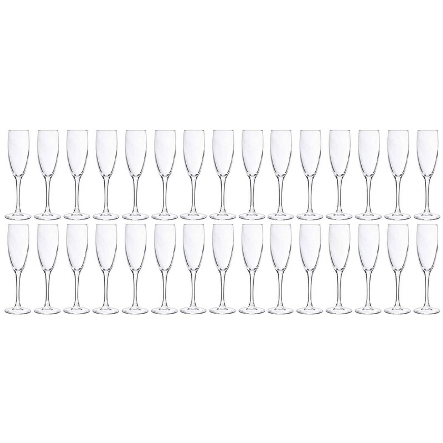 Cosy&Trendy 30x Champagneglazen/flutes 190 ml - 19 cl - Champagne glazen - Champagne drinken - Champagneglazen van glas